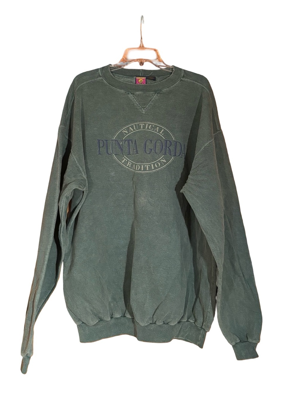 Vintage  Avanti Men's Forest Green Cotton Crewneck Sweatshirt